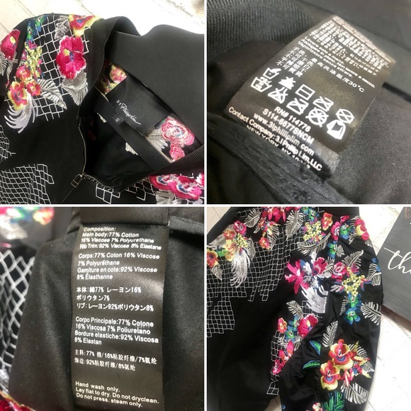 3.1 Phillip Lim Floral Jacket Embroidery Bomber - Picture 7 of 8